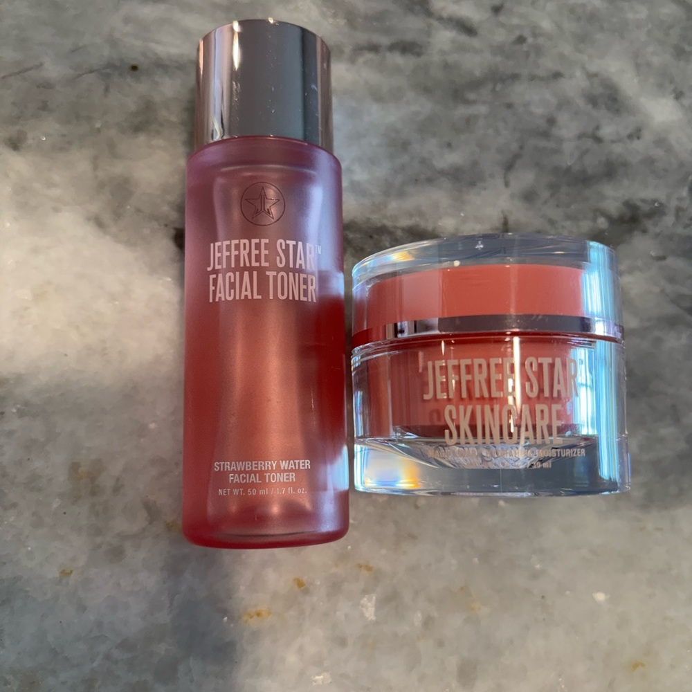 Jeffree Star Strawberry Water Skincare Duo Toner and Moisturizer